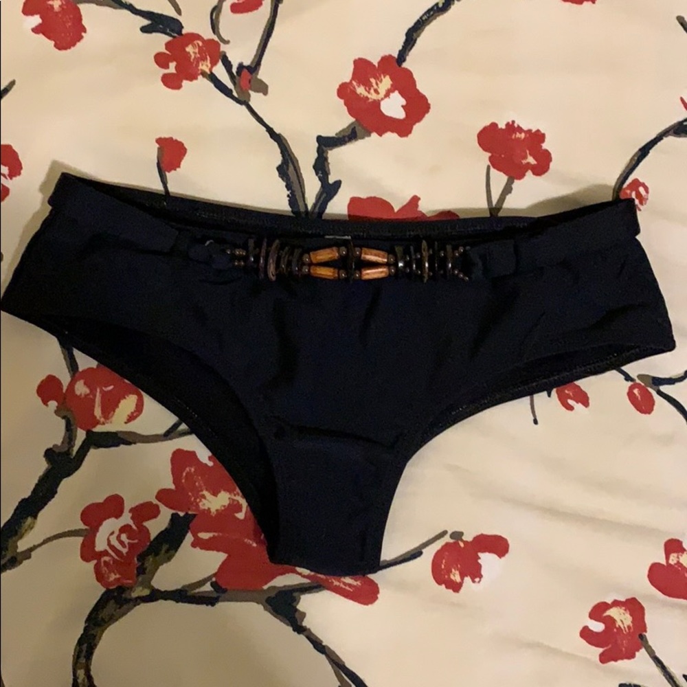 Brazilian Belted Bikini Bottoms with Wood Beads